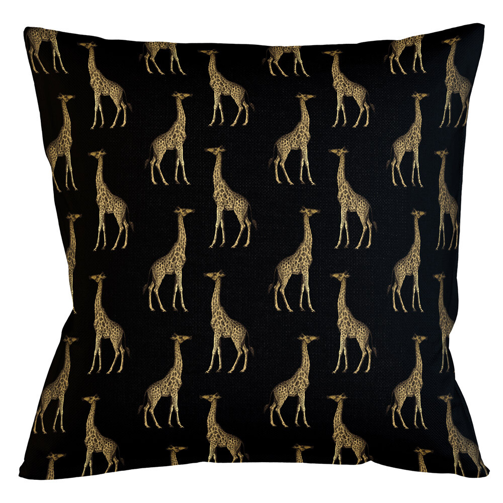Интерьерная подушка «Группа жирафов в черном»