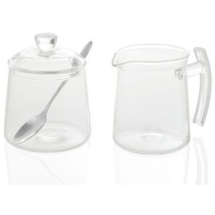 Набор посуды стеклянный 2 предмета прозрачный Transparent Glass