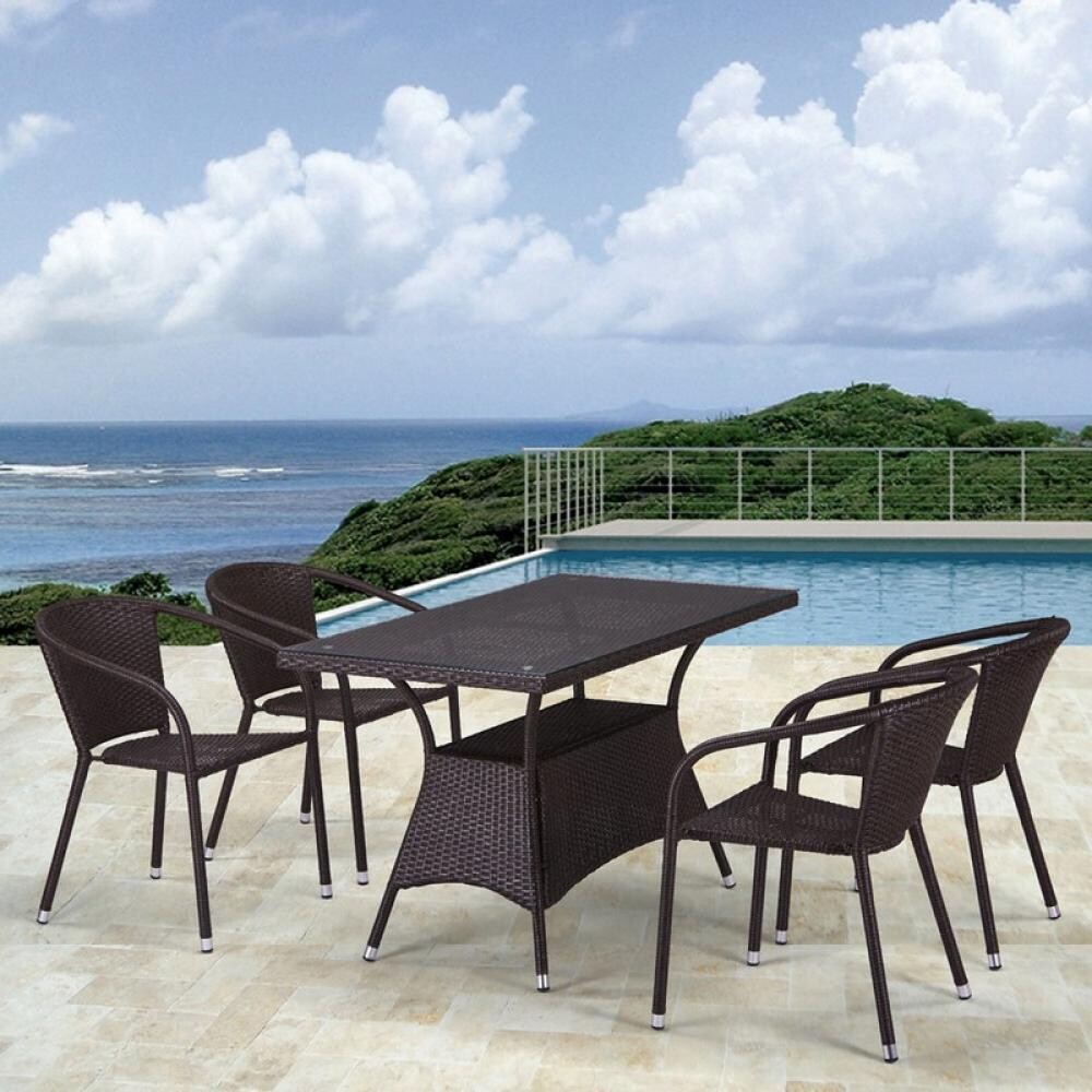 Обеденная группа коричневая, стулья и стол на 4 персоны Zara