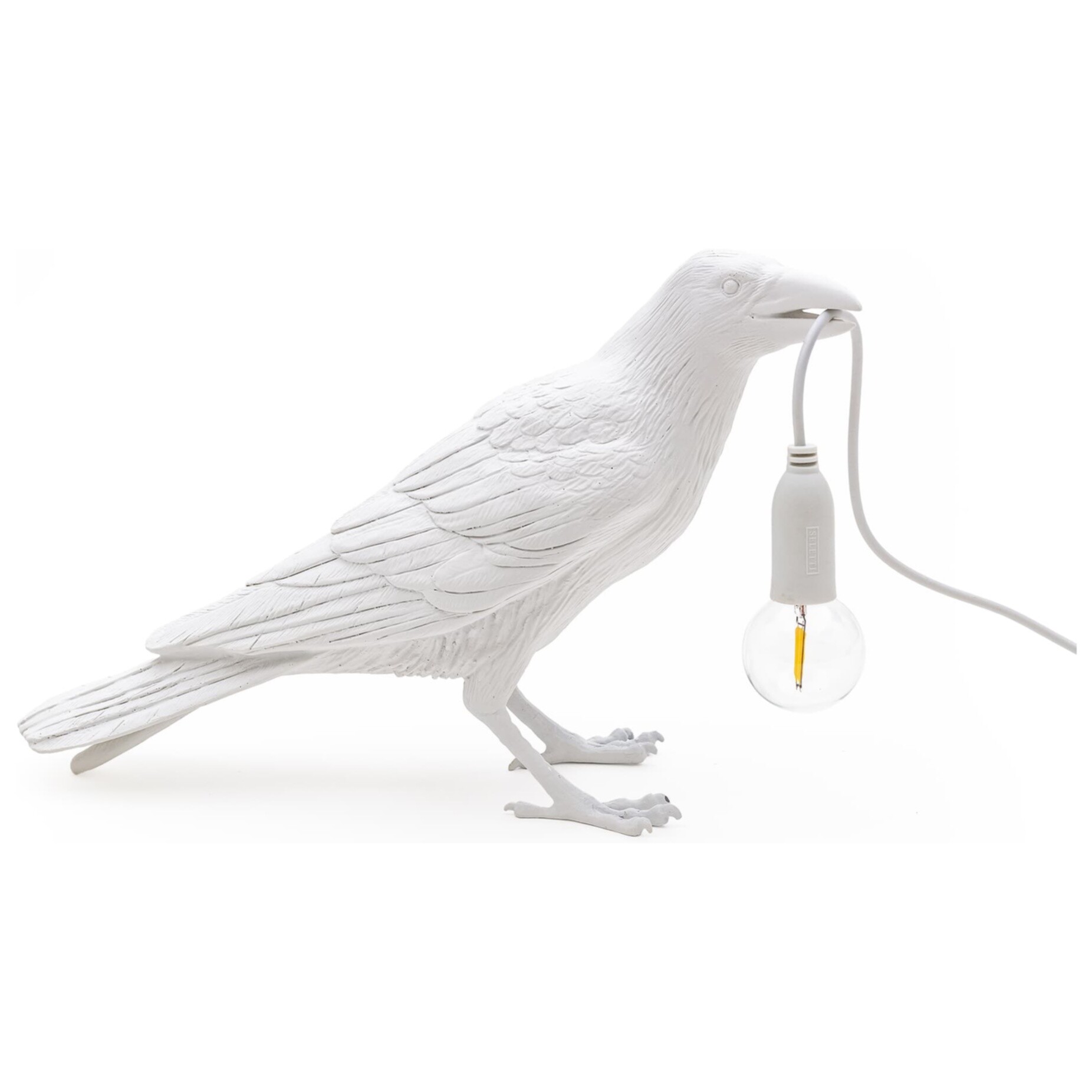 Настольная лампа светодиодная белая Bird Waiting 14732