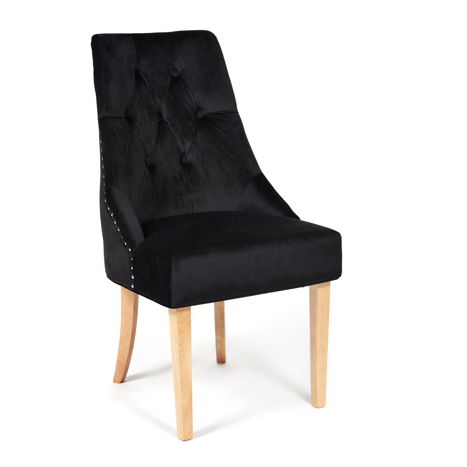 Стул на деревянных ножках с мягким сиденьем чёрный Secret De Maison Prima, 2 шт