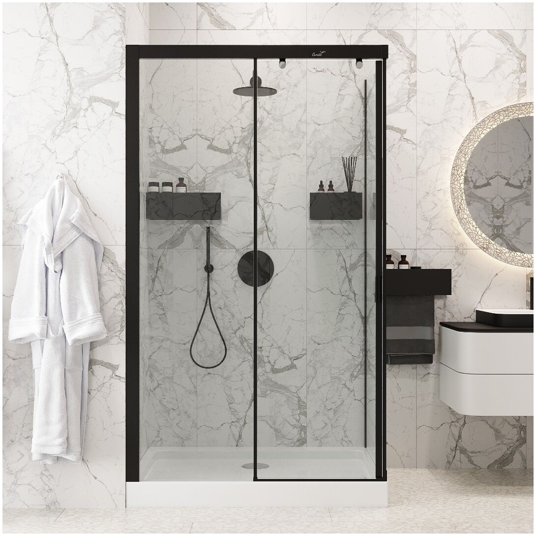 Душевой уголок прямоугольный левый 80x120 см черный Cerutti SPA Marbella 120B L - изображение 7