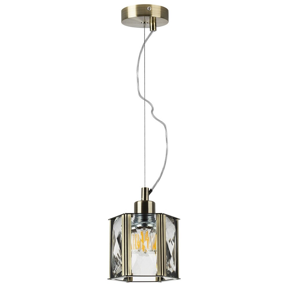 Светильник подвесной из хрусталя бронзовый, прозрачный Limpio 722013