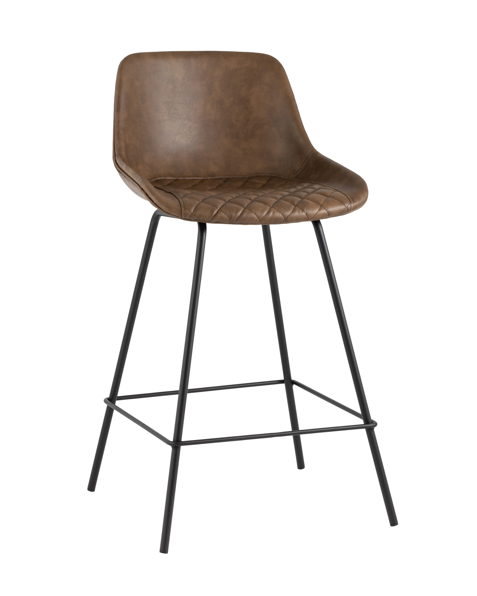 Полубарный стул мягкий коричневый TEXAS
