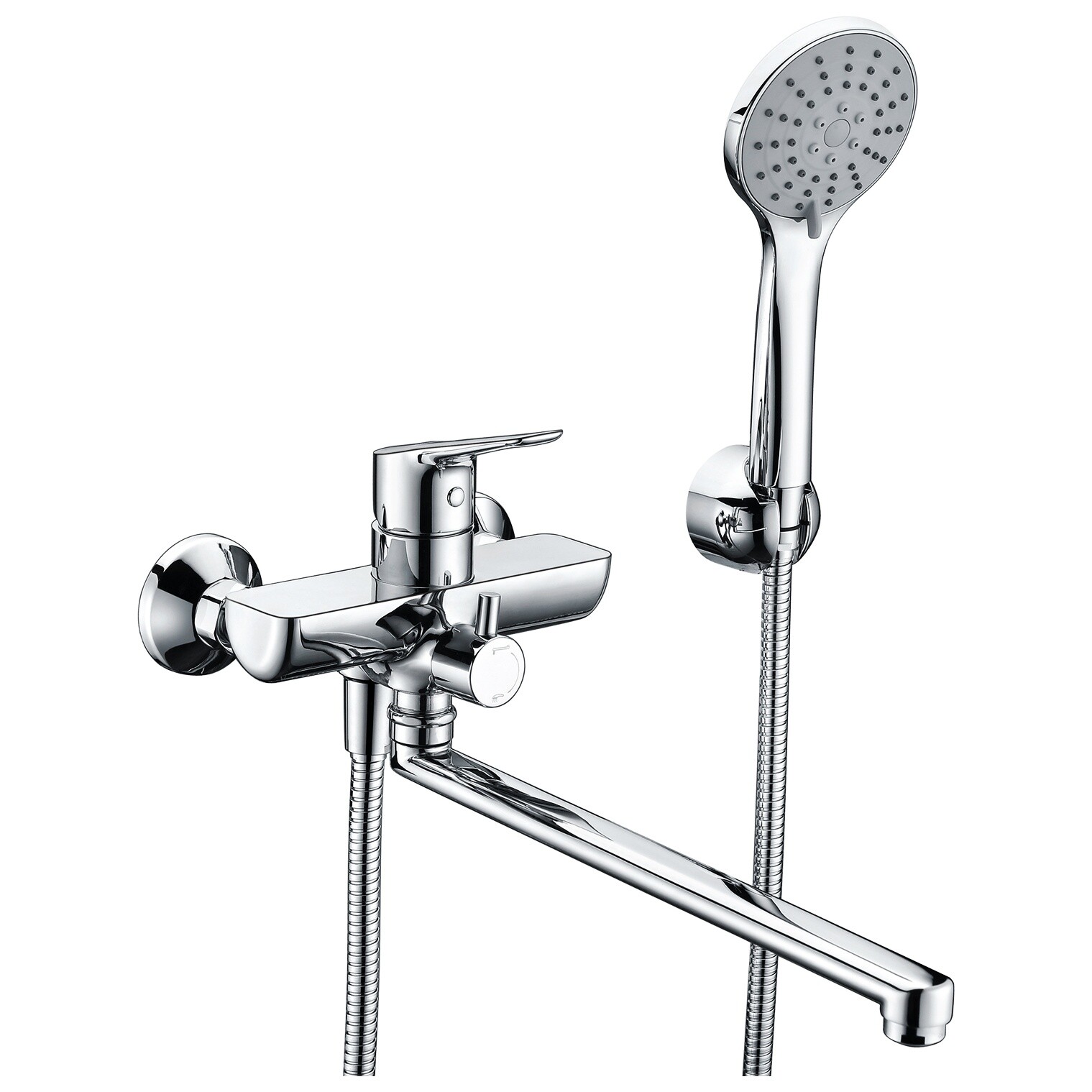 Душевой комплект с лейкой и длинным изливом хром Wasserkraft Lippe 4502L