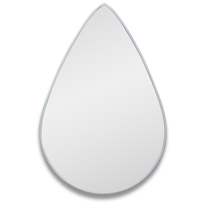 Зеркало настенное капля в тонкой раме серебро Droppe Silver Smal