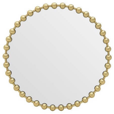 Зеркало настенное металлическое круглое 90 см золотое 112031