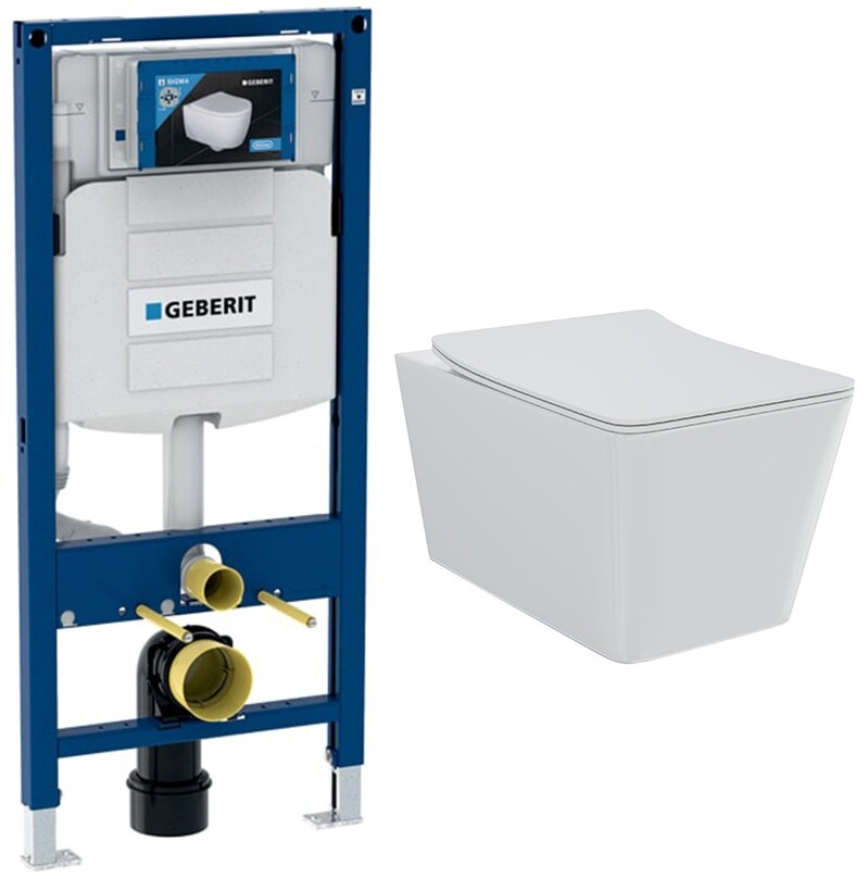 Унитаз подвесной белый Creto Logan L2 1002-001-L2W с инсталляцией Geberit Duofix UP320 111.300.00.5