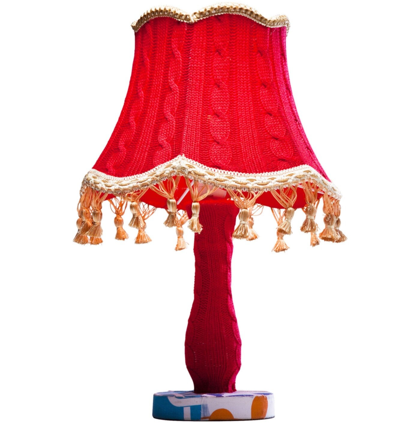 Лампа настольная Knitted Красная 35062