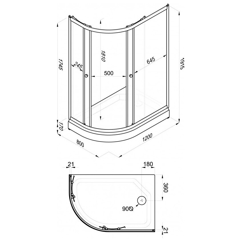 Душевой уголок 80х120 см правый белый Triton "Коралл А" Щ0000061781 - изображение 6