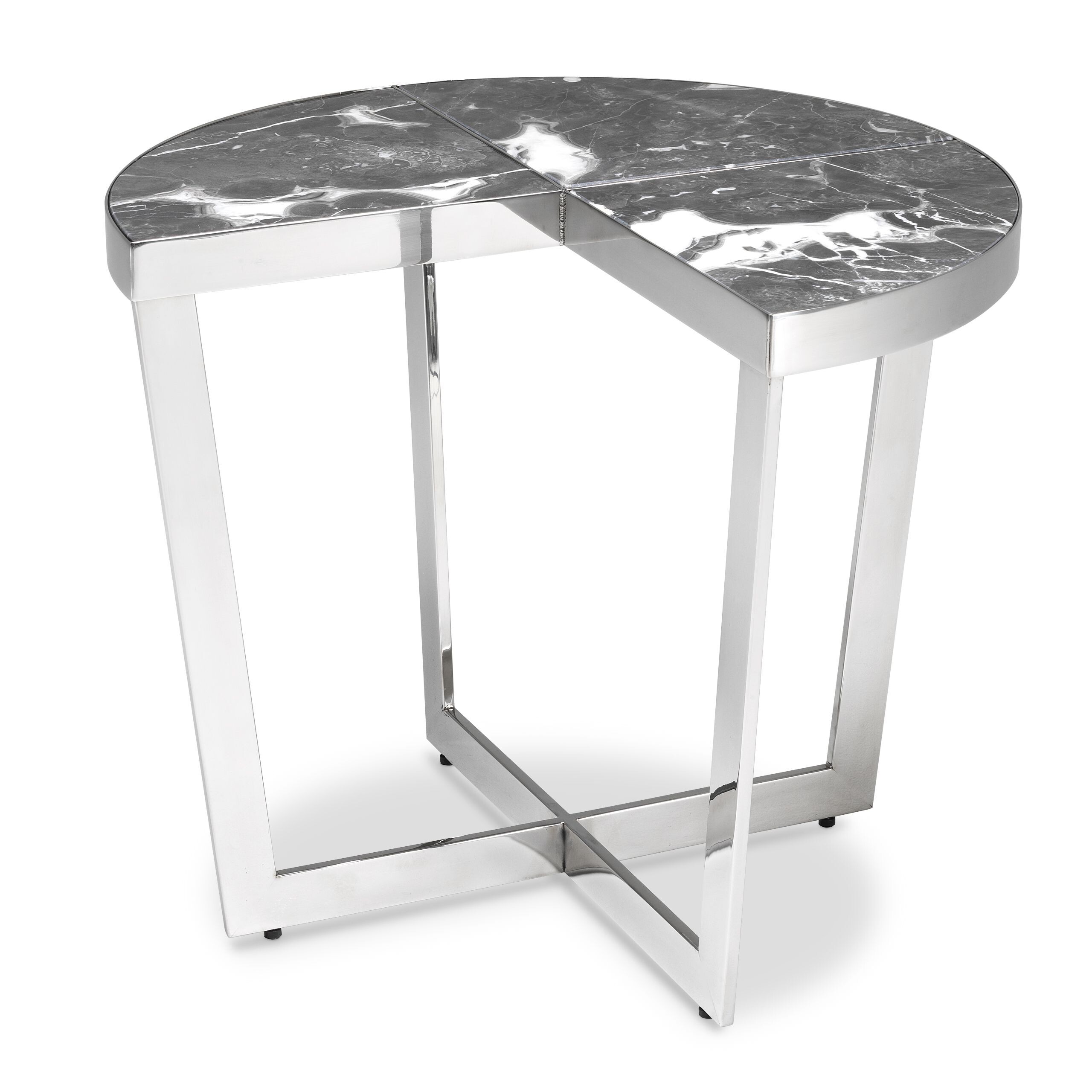 Приставной столик с мраморной столешницей серый Turino