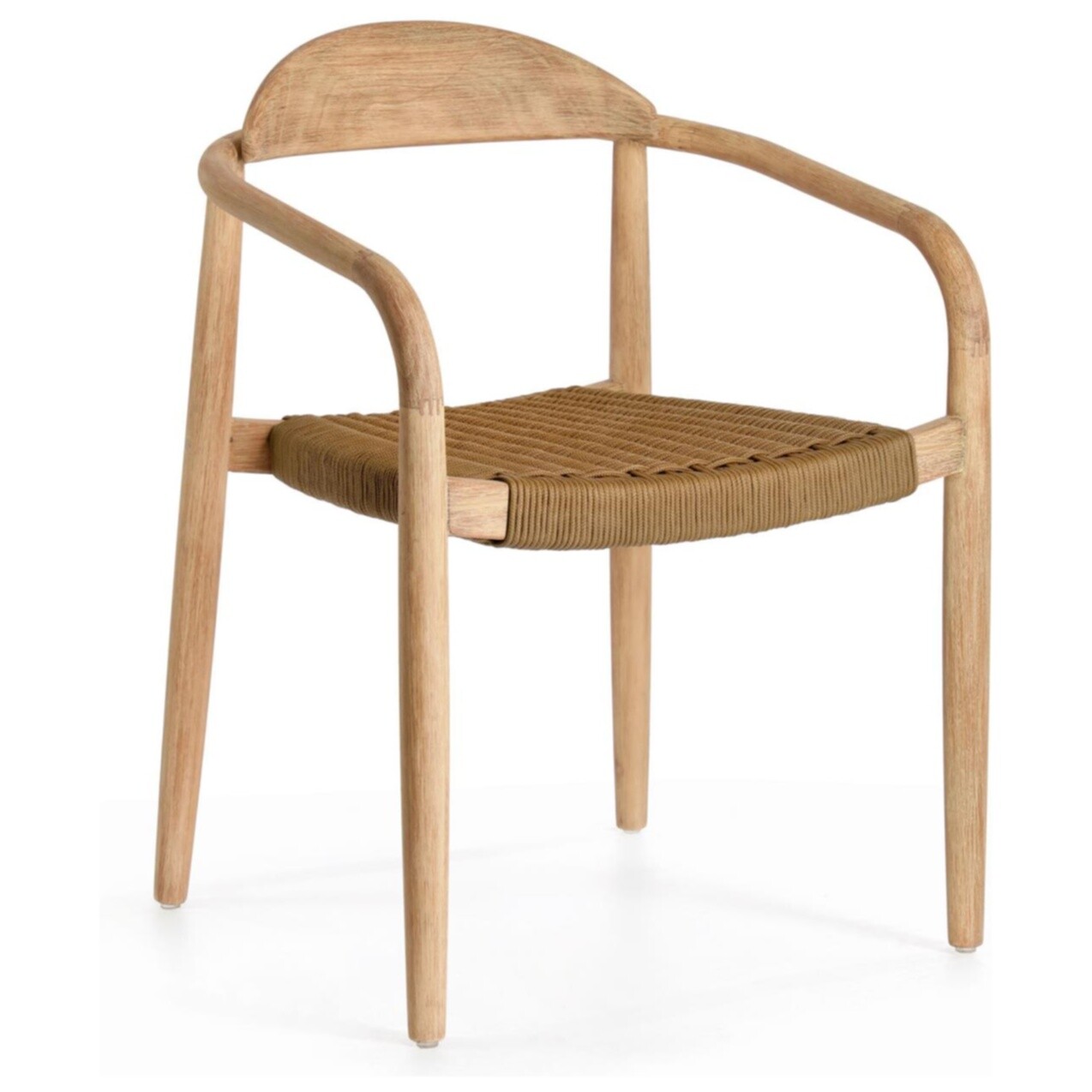 Кресло с деревянными подлокотниками бежевое Glinis
