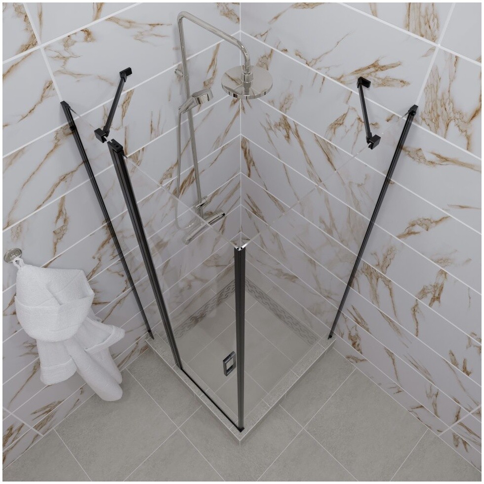 Душевой уголок квадратный 90х90 см черный Triton "Йота-Блэк" Щ0000054032 - изображение 5