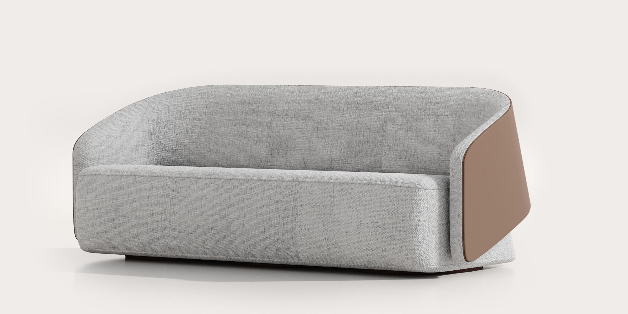 Диван прямой серый, терракотовый ROUND Sofa