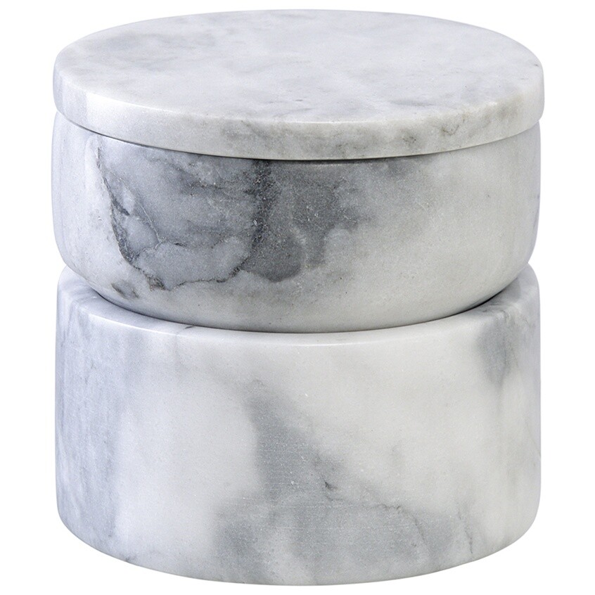 Шкатулка для украшений 10 см бело-серый мрамор Marm