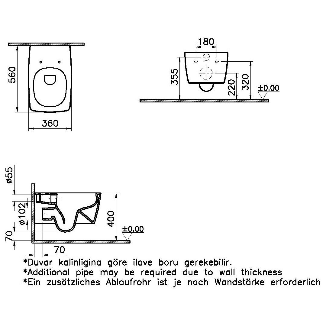 Унитаз подвесной с инсталляцией и кнопкой смыва хром Vitra Metropole L-Box 9820B003-7201 - изображение 6