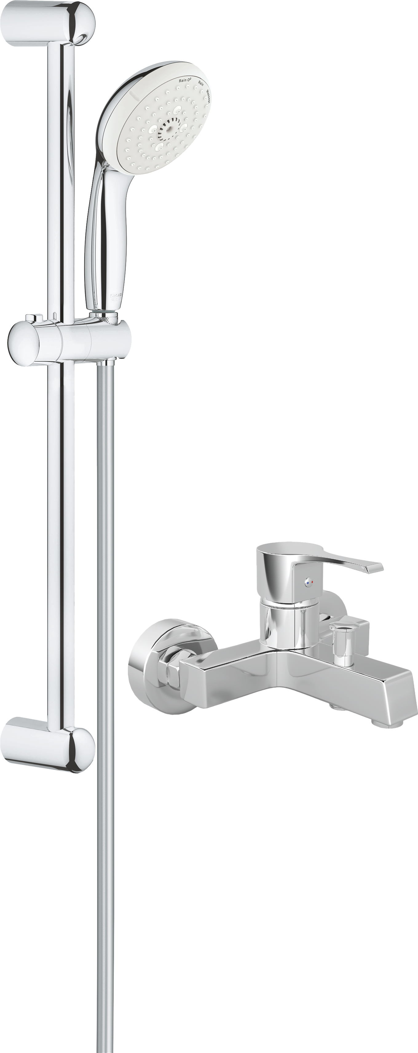 Душевой комплект со смесителем для ванны хром Mega Sun MG-SUN01 Grohe Tempesta New 27794001
