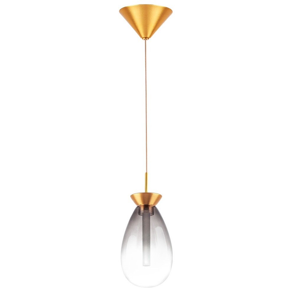 Светильник подвесной со стеклянным плафоном золотой, дымчатый Colore 805118