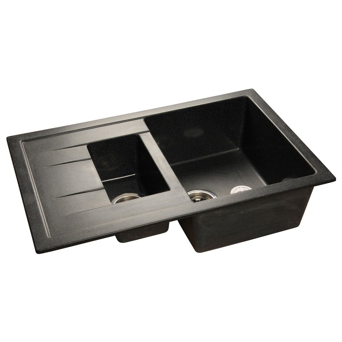 Мойка кухонная двойная из искусственного мрамора 50х77 см черная Granfest Quadro GF-Q-775KL черный