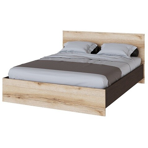 Кровать двуспальная 160х200 см дуб делано, венге &quot;Плейона&quot;