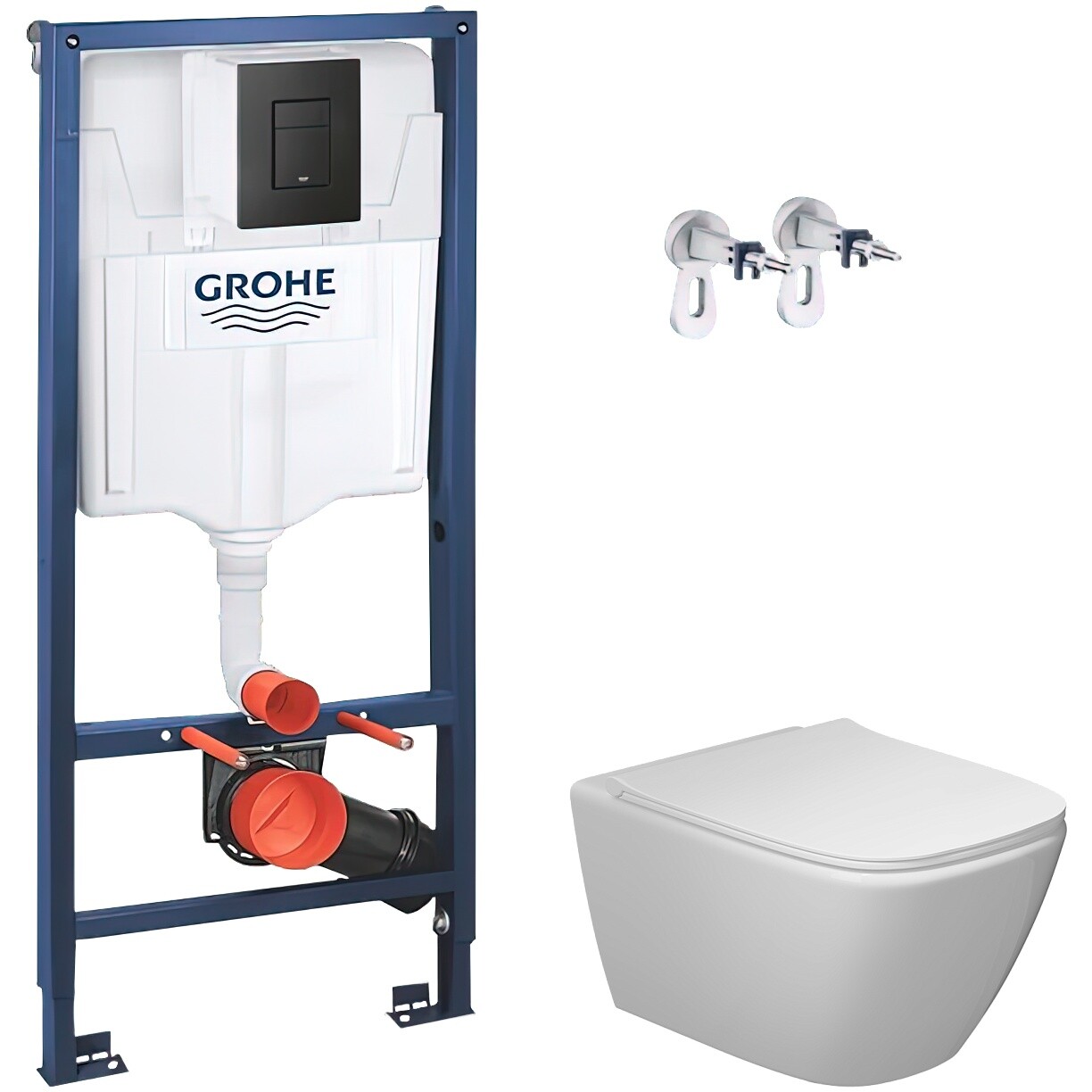 Унитаз подвесной белый Stworki &quot;Карлстад&quot; 5610 Lento 0405 с инсталляцией Grohe Rapid SL 38811KFO