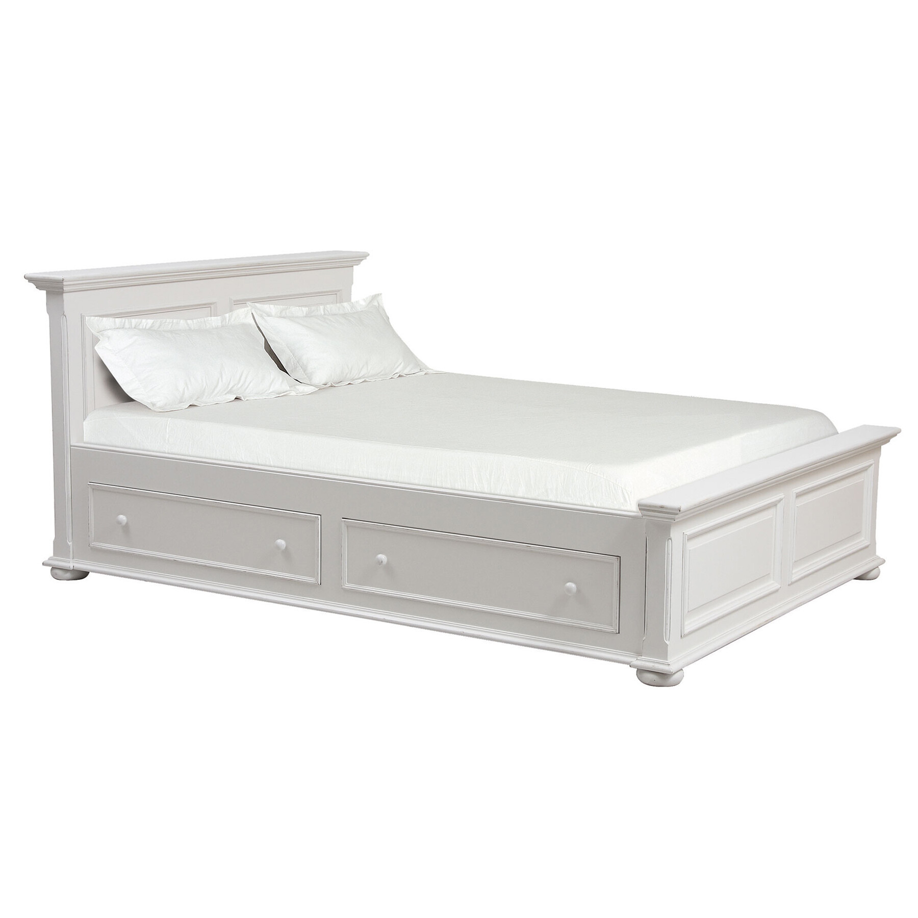 Кровать двуспальная деревянная с ящиками 160х200 см белая &quot;Нордик&quot;