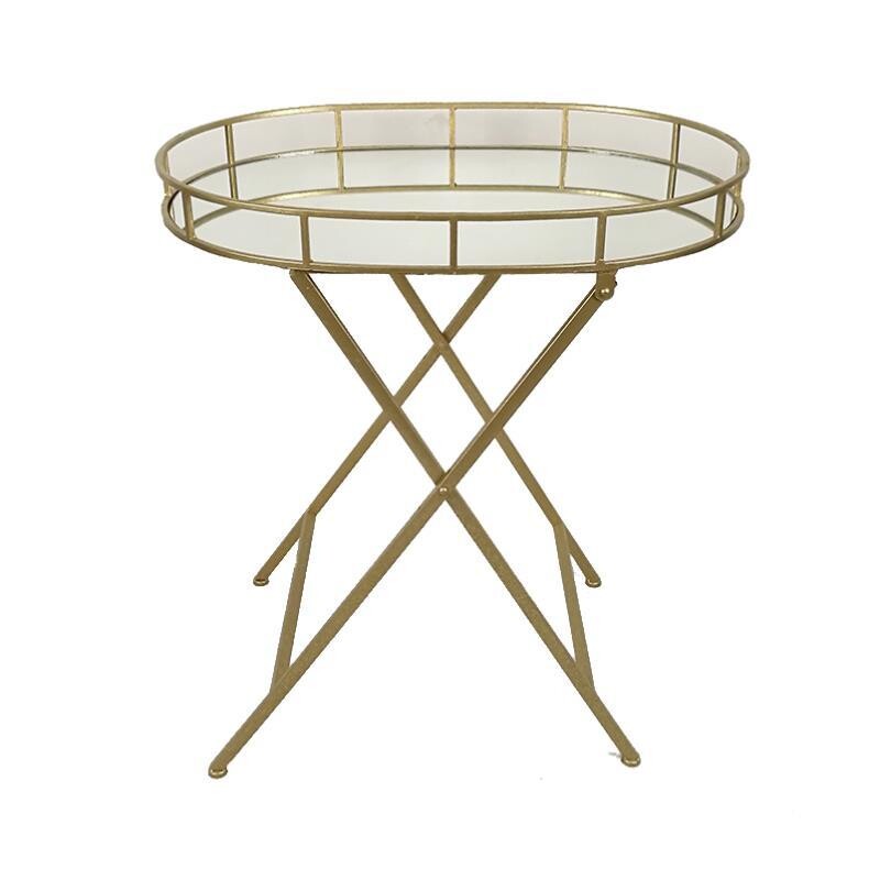 Столик сервировочный золотой с бортиками 61 см Circle