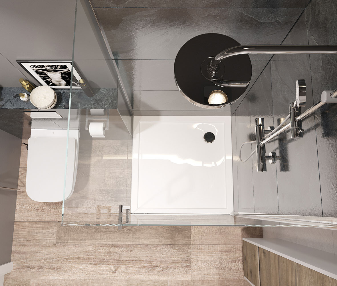 Душевой уголок 89х89 см с поддоном хром, прозрачный, белый Diwo "Анапа" - изображение 6