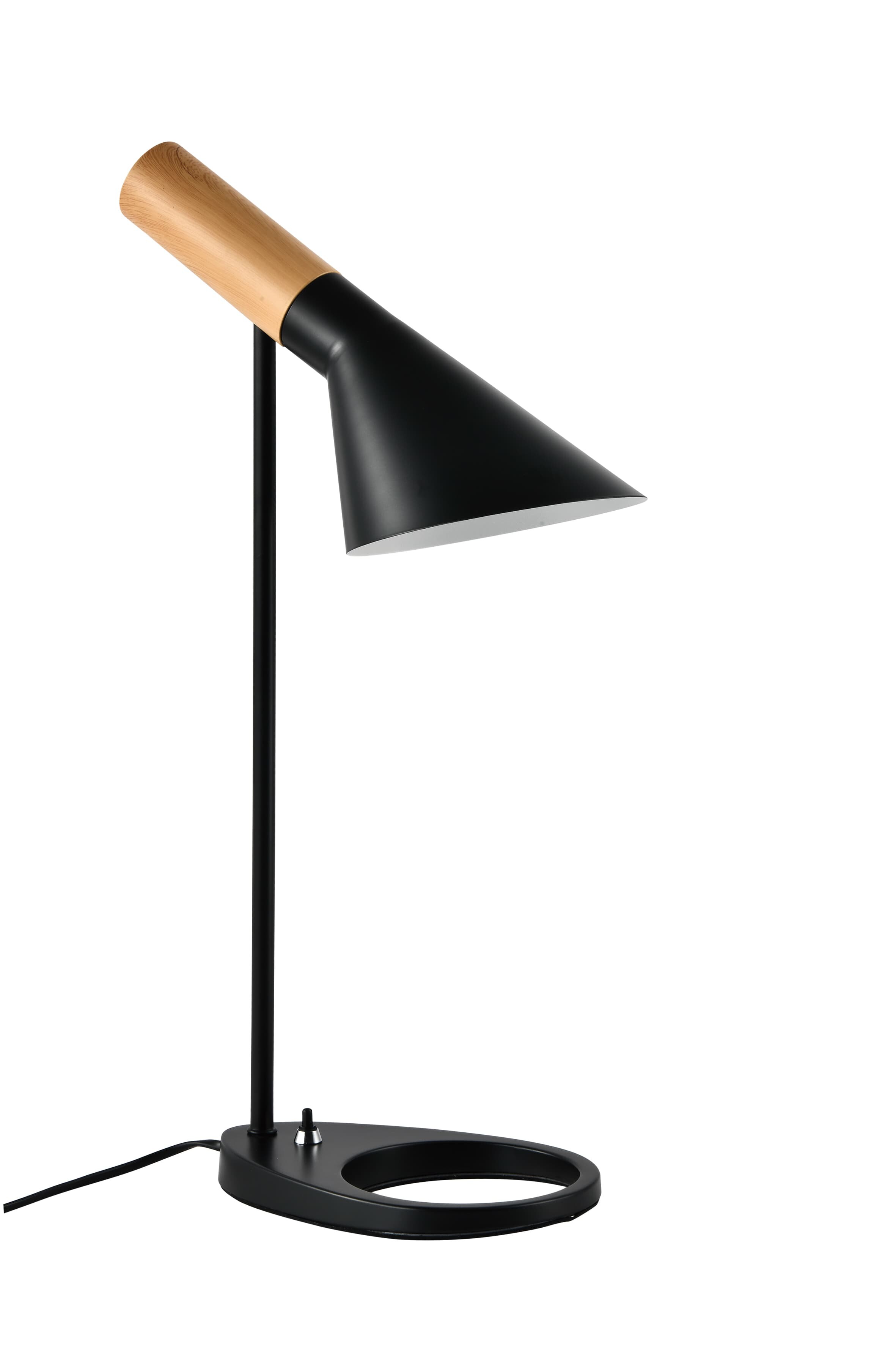 Лампа настольная черная, светлое дерево Turin V10476-1T