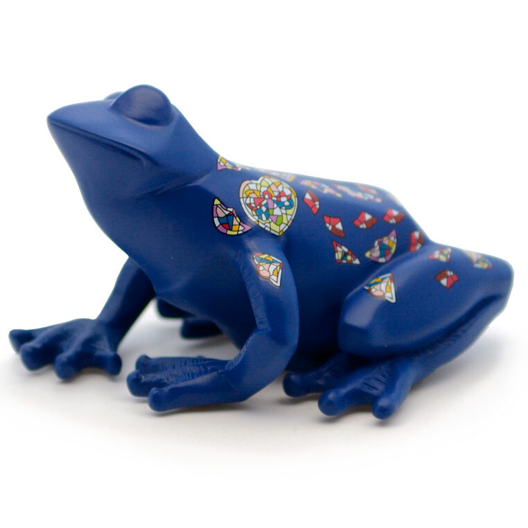 Статуэтка из искусственного камня синяя Frog Blue
