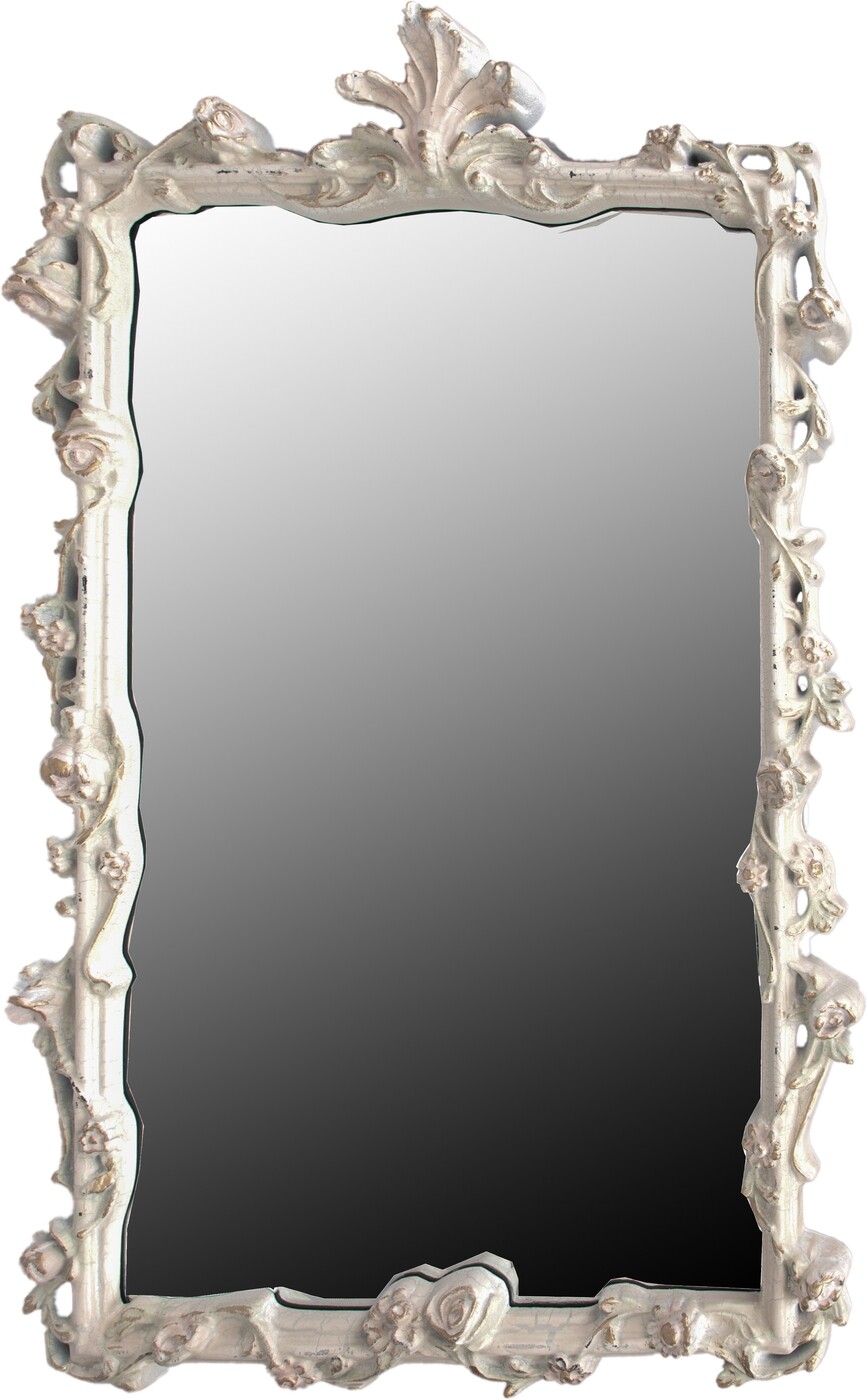 Зеркало настенное в раме 100x59см белое Glasar