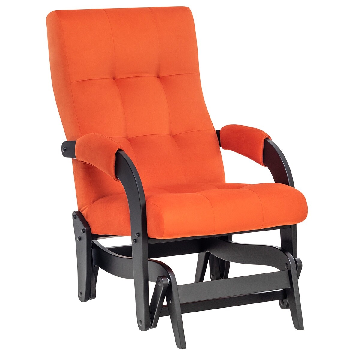 Кресло-маятник с подлокотниками V39 оранжевое, венге &quot;Спринг&quot;
