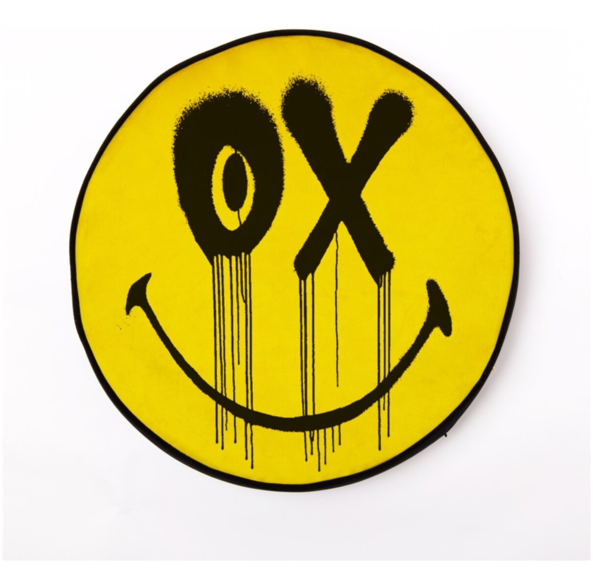 Подушка круглая 45х45 см желтая, черная Ox Smiley