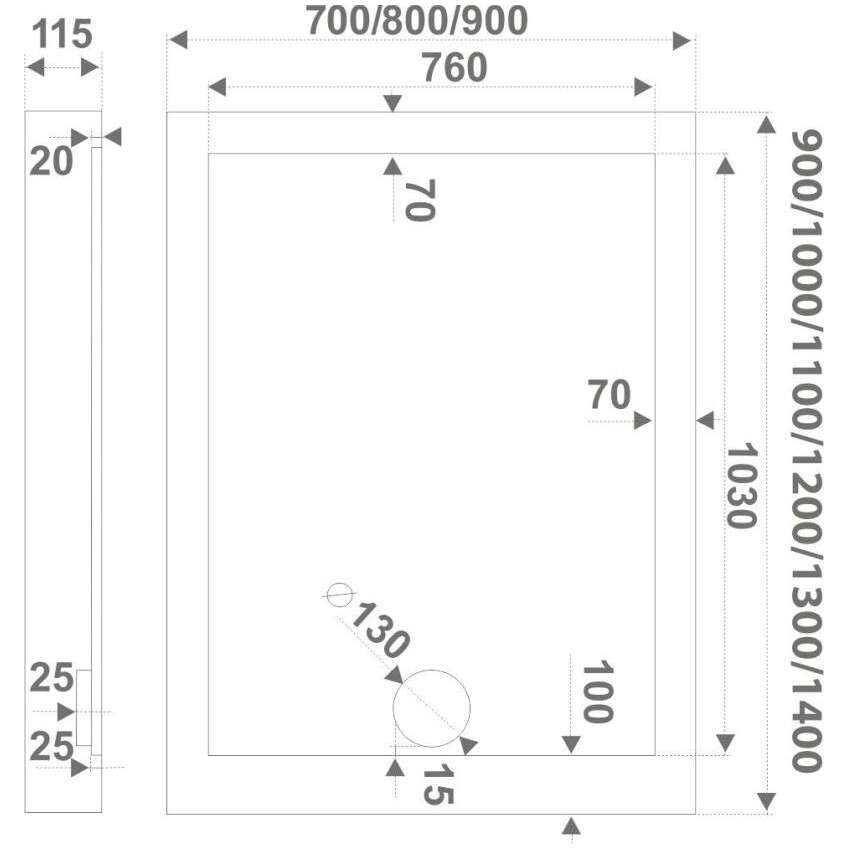 Душевой поддон акриловый прямоугольный 80х90 см белый Creto Olimpos 6-1001 - изображение 5