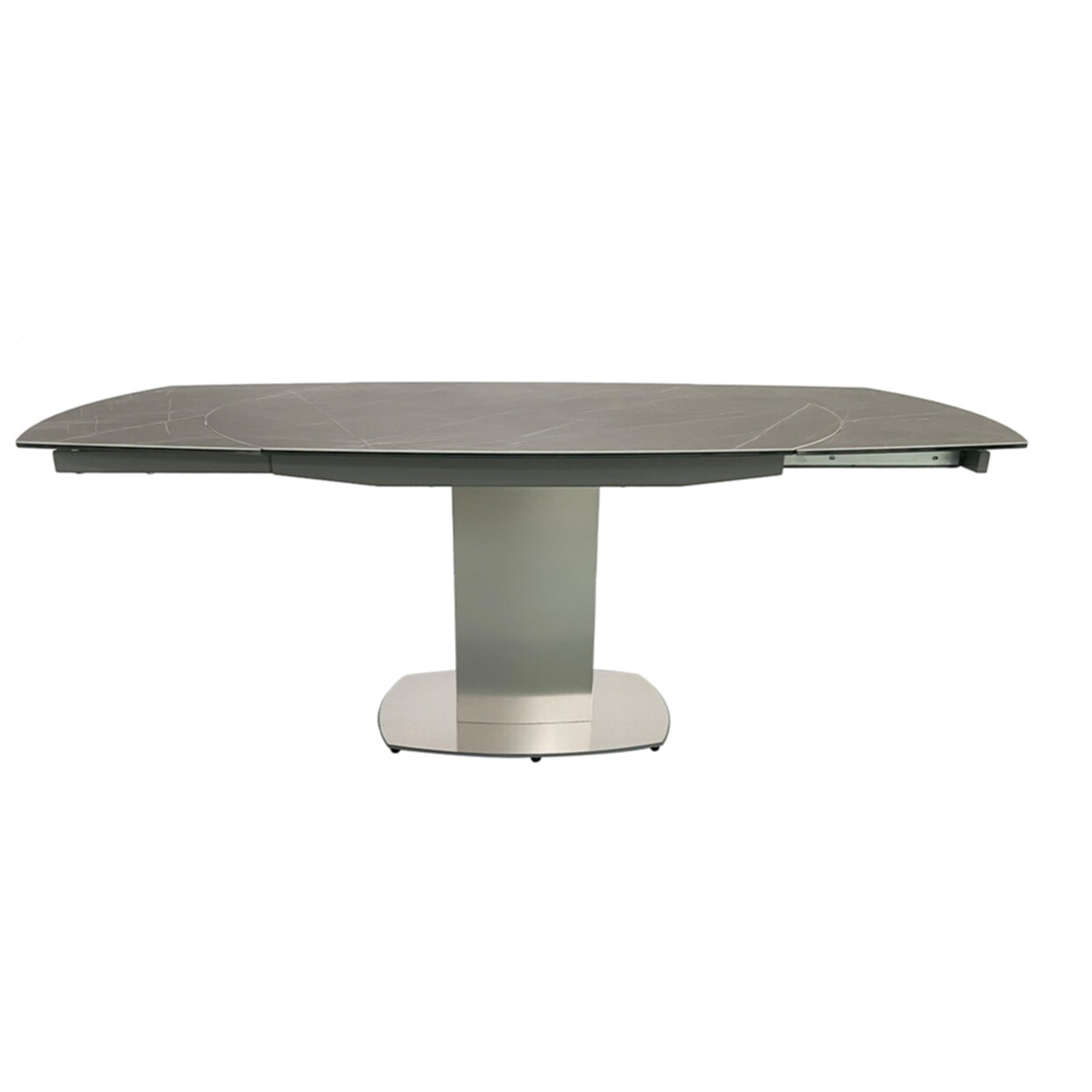 Обеденный стол раскладной с керамической столешницей серый