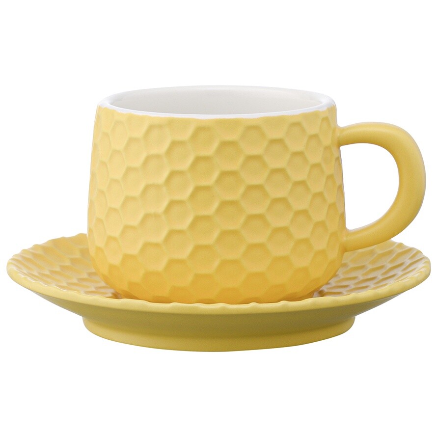 Чайная пара 300 мл керамическая лимонная Marshmallow