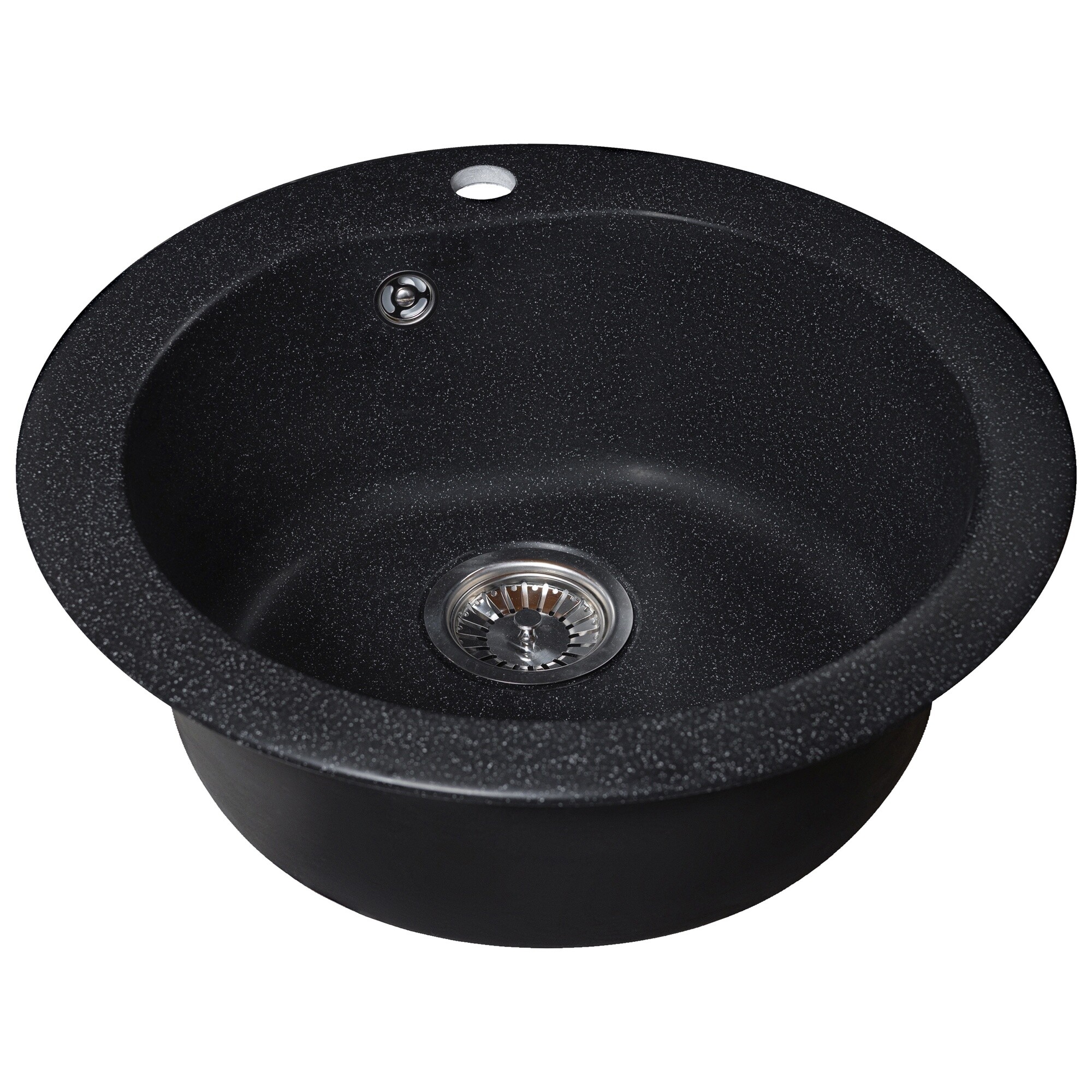 Мойка кухонная кварцевая круглая уголь Reflection Core RX1350СL