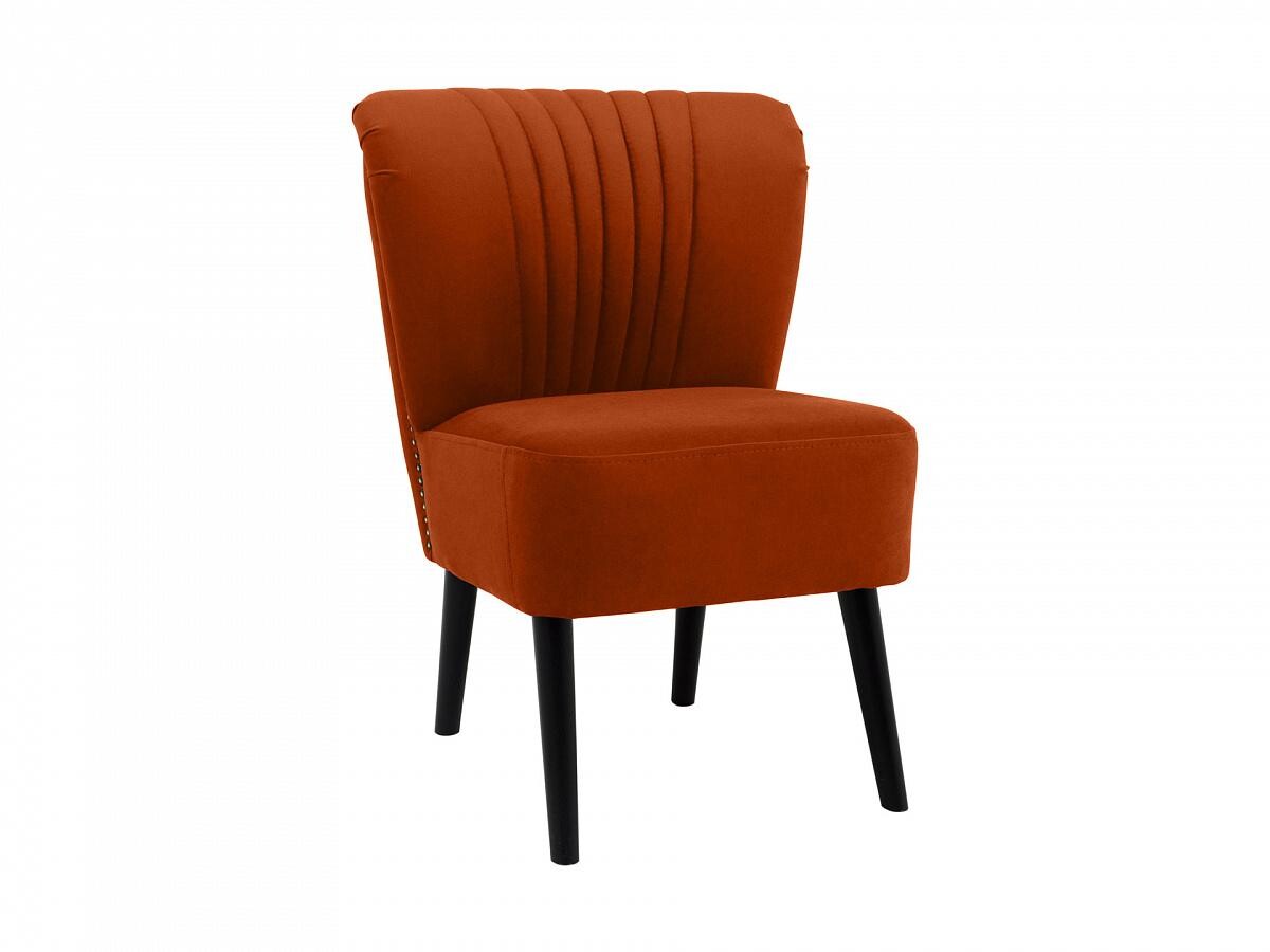 Кресло мягкое оранжевое с темными ножками Barbara