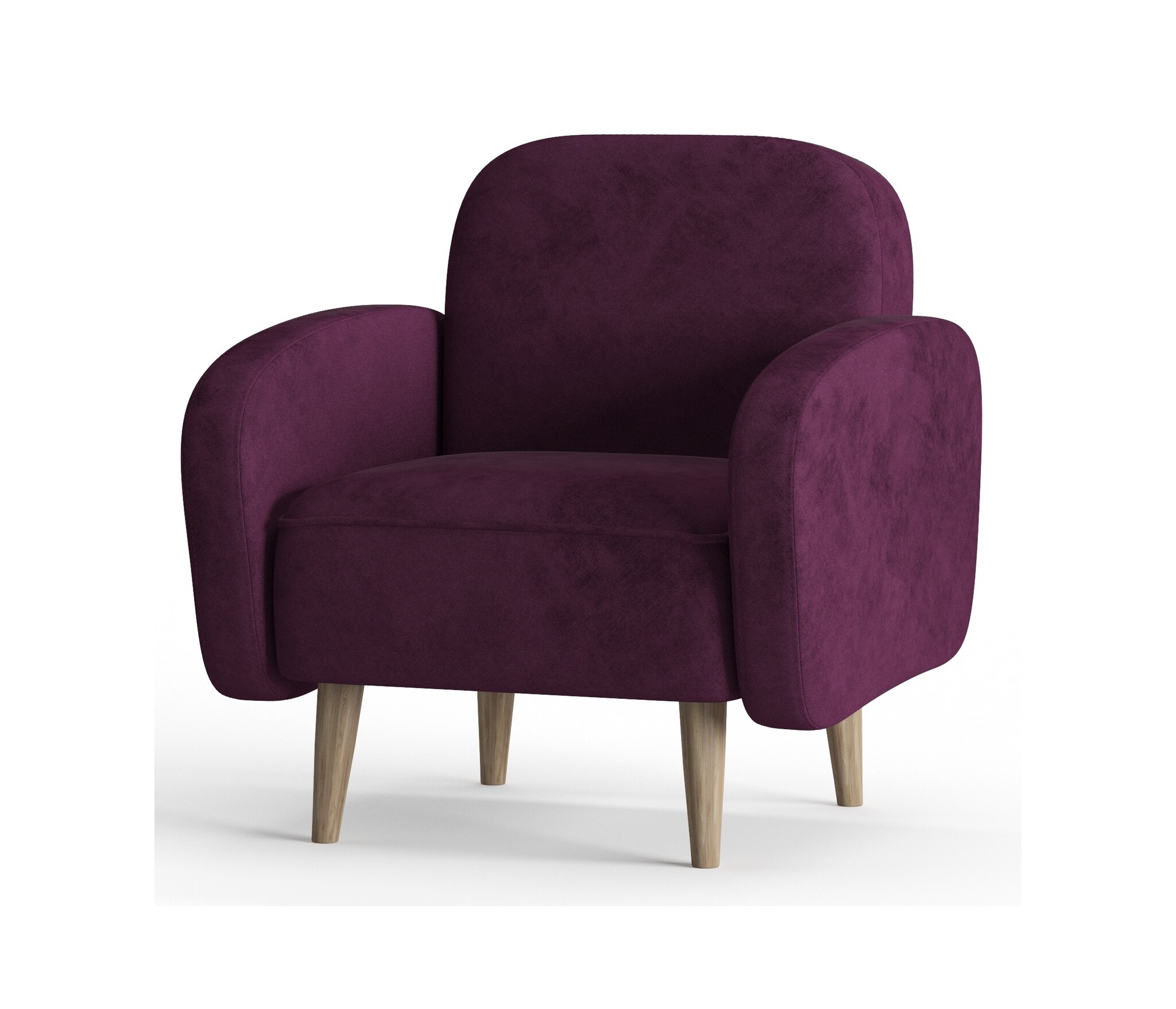 Кресло с мягкими подлокотниками на ножках zara фиолетовое &quot;Бризби&quot;