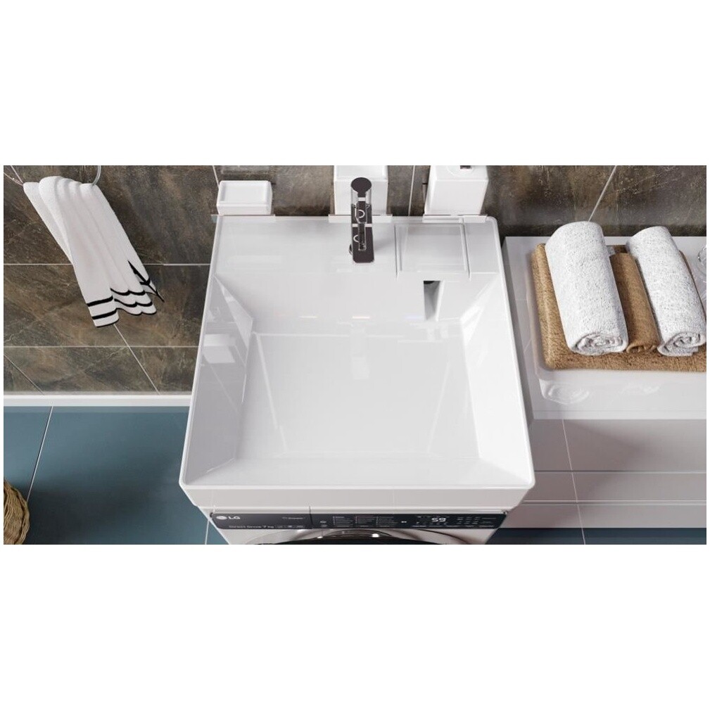 Раковина для установки над стиральной машиной 60х60 см белая Reflection Alpha RF6050TE - изображение 6