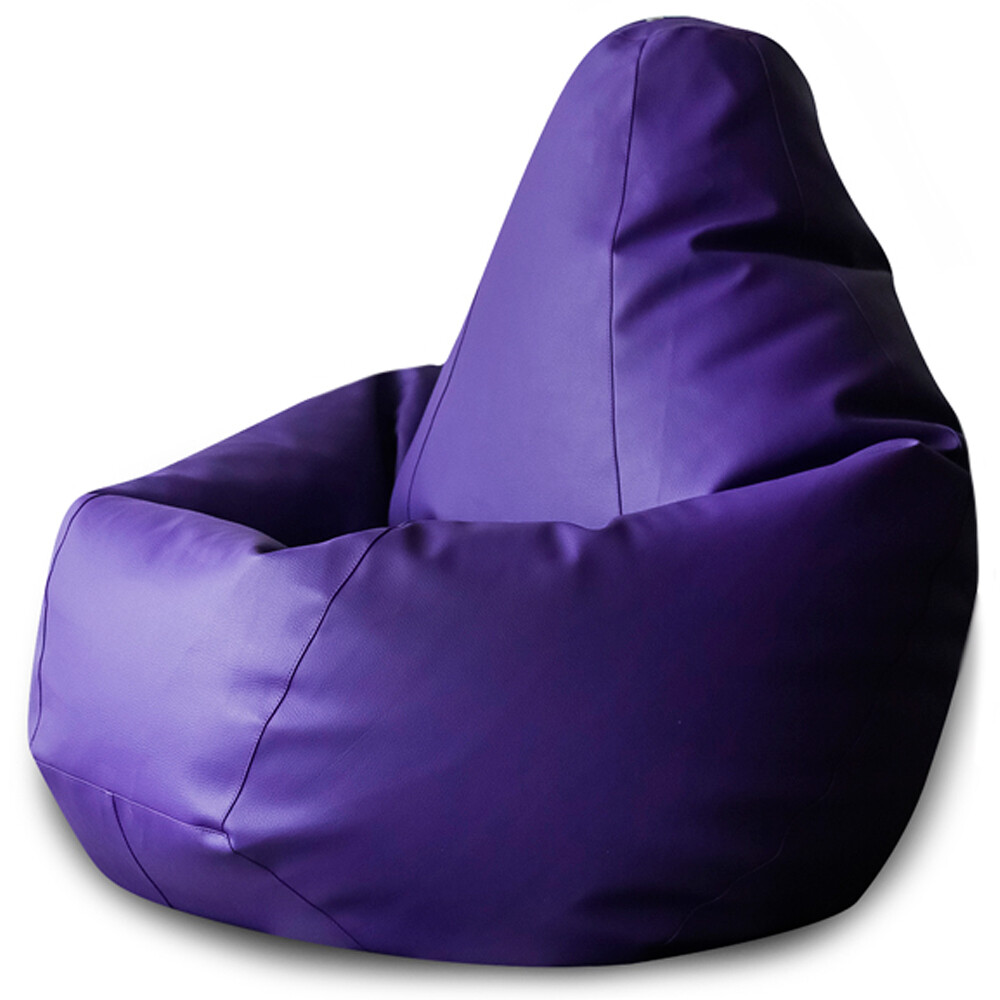 Кресло-мешок XL из экокожи фиолетовое &quot;Груша&quot;