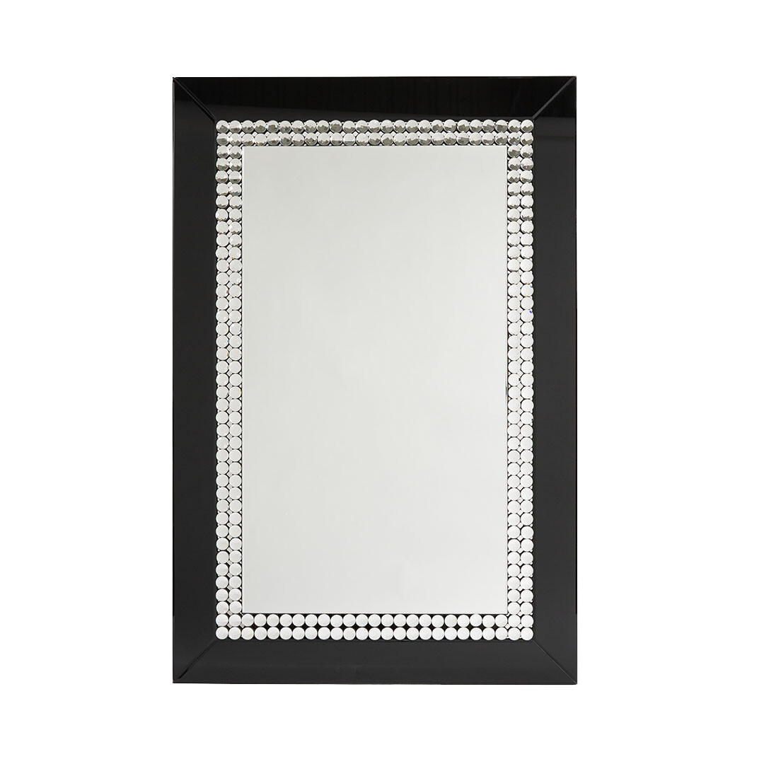 Зеркало прямоугольное с декором из бусин 80х120 см Specchio Black