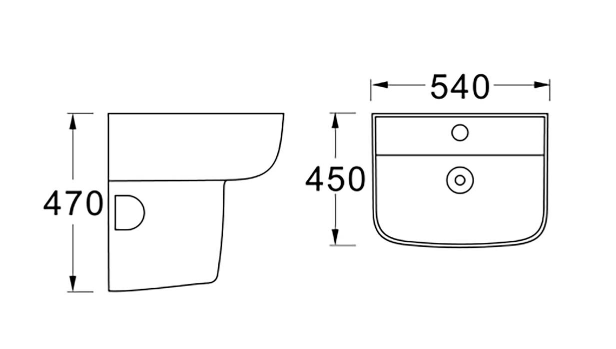 Раковина подвесная фарфоровая 54 см белая Aquatek AQ5430-00 - изображение 10