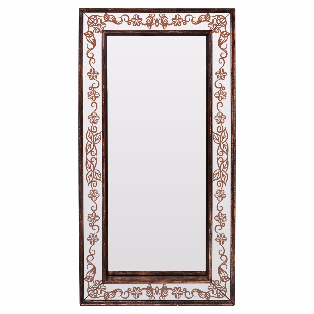 Зеркало напольное в полный рост состаренная бронза с принтом Bronze Exultancy