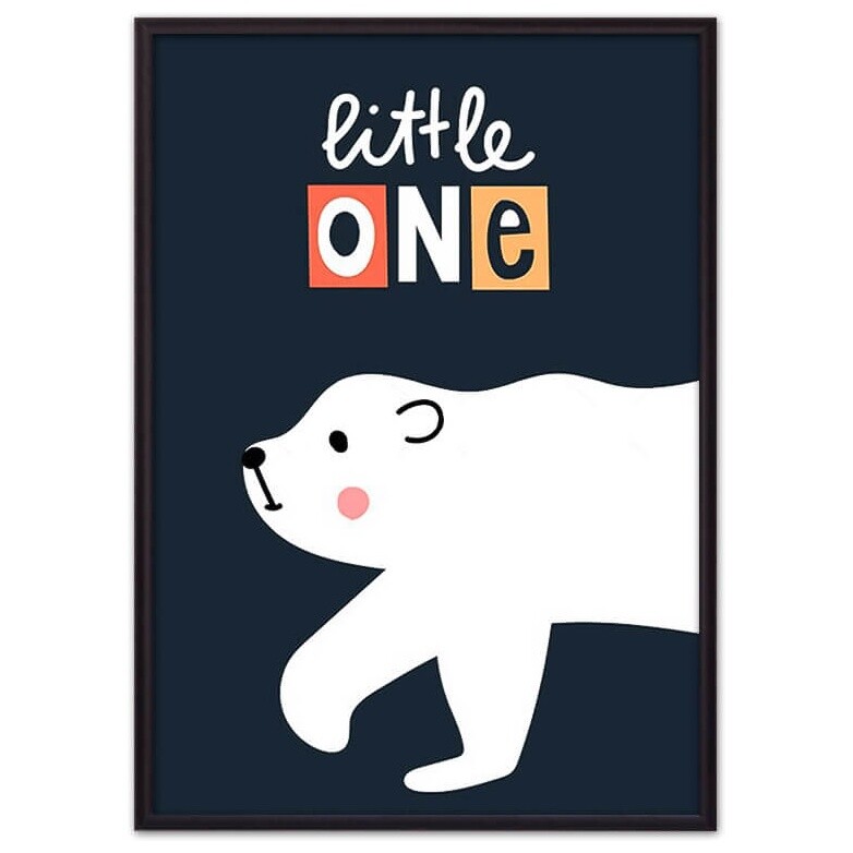 Постер в алюминиевом багете 50х70 см &quot;Белый медведь&quot; Little one