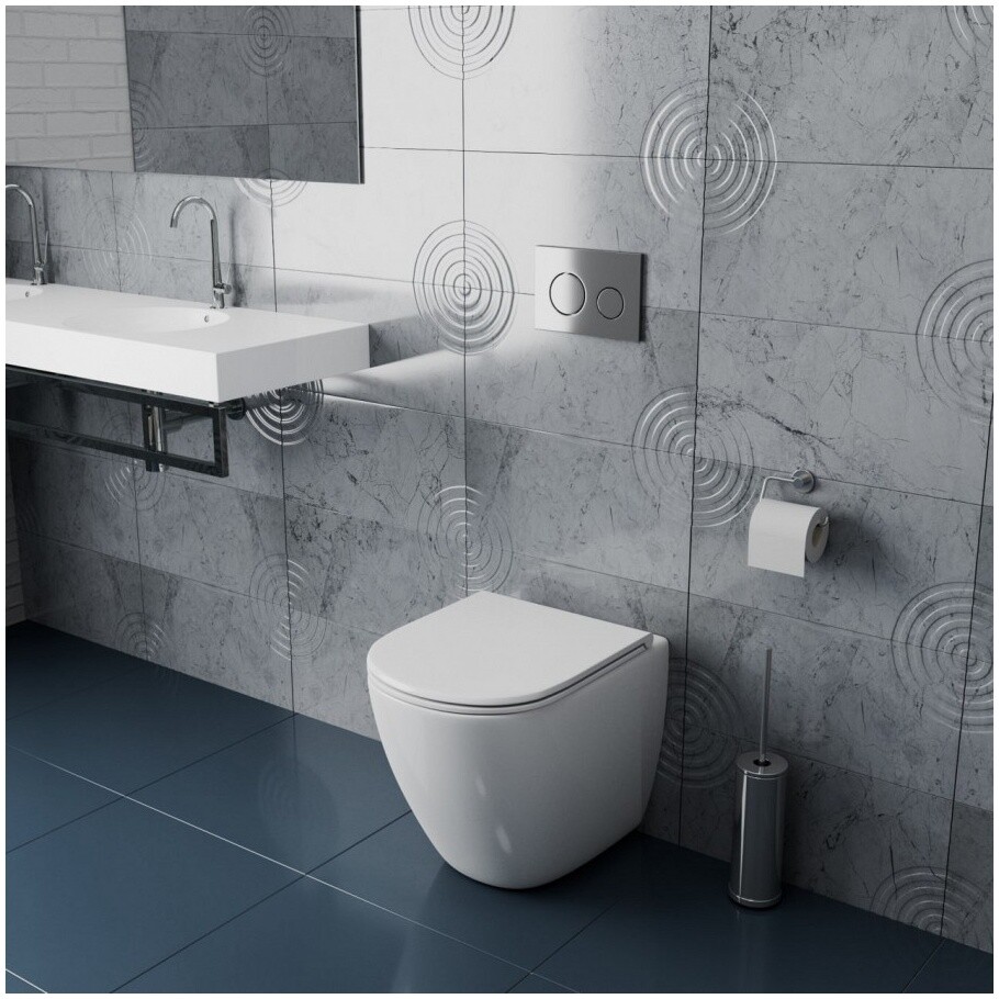 Унитаз приставной безободковый белый Creto Logan 1104-L7PP - изображение 9