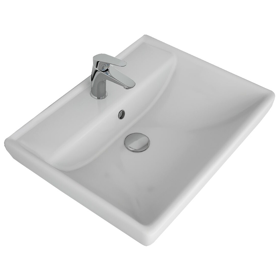Раковина мебельная прямоугольная 60 см белая Dreja Q 191638 - изображение 4
