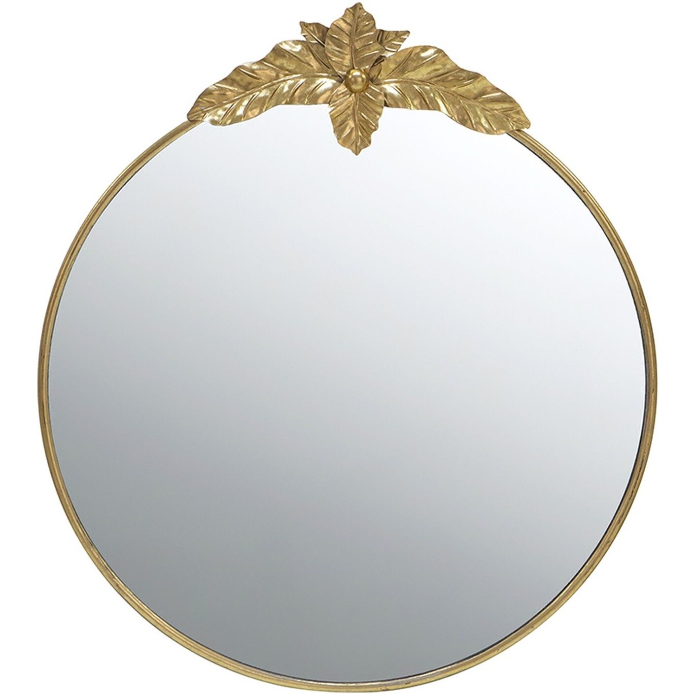 Зеркало настенное круглое в деревянной раме 92х104 см золото 84978-DS