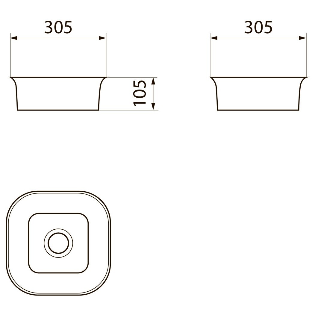 Раковина накладная квадратная фарфоровая белая Point "Ника 31" PN43081 - изображение 5