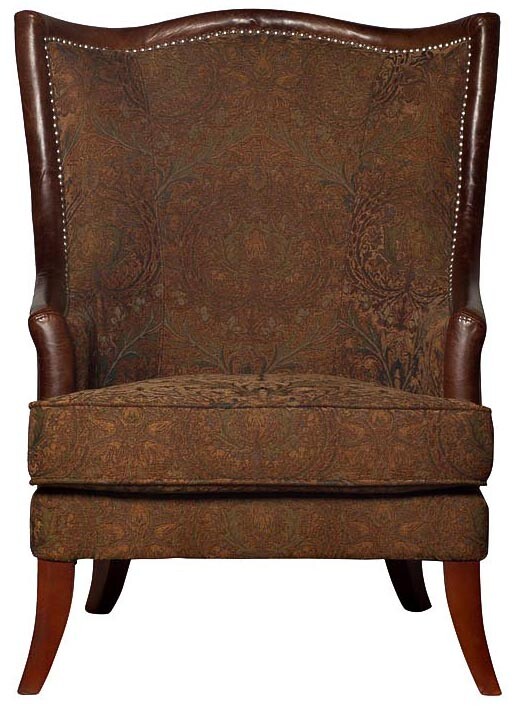 Кресло с деревянными подлокотниками темно-коричневое Garda Decor